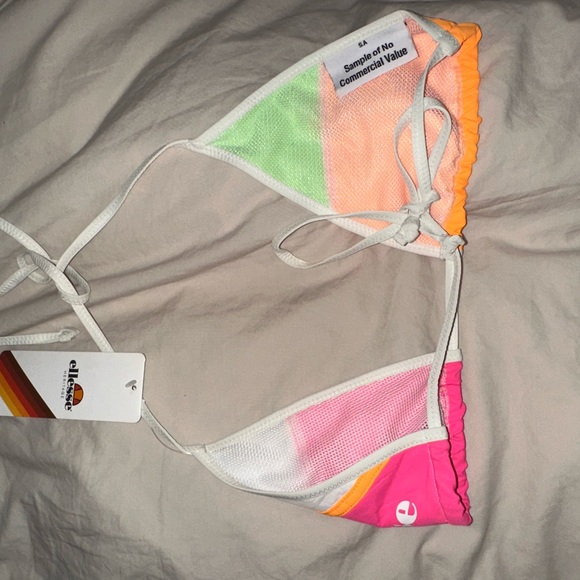 Ellesse Tri-Color Bikini Top with Logo - Picture 2 of 2
